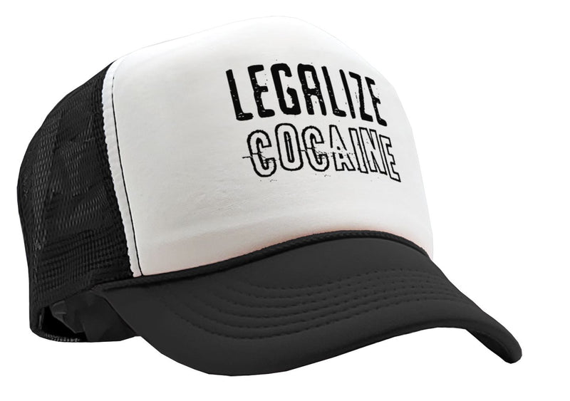 Legalize Cocaine - Vintage Retro Style Trucker Cap Hat - Five Panel Retro Style TRUCKER Cap
