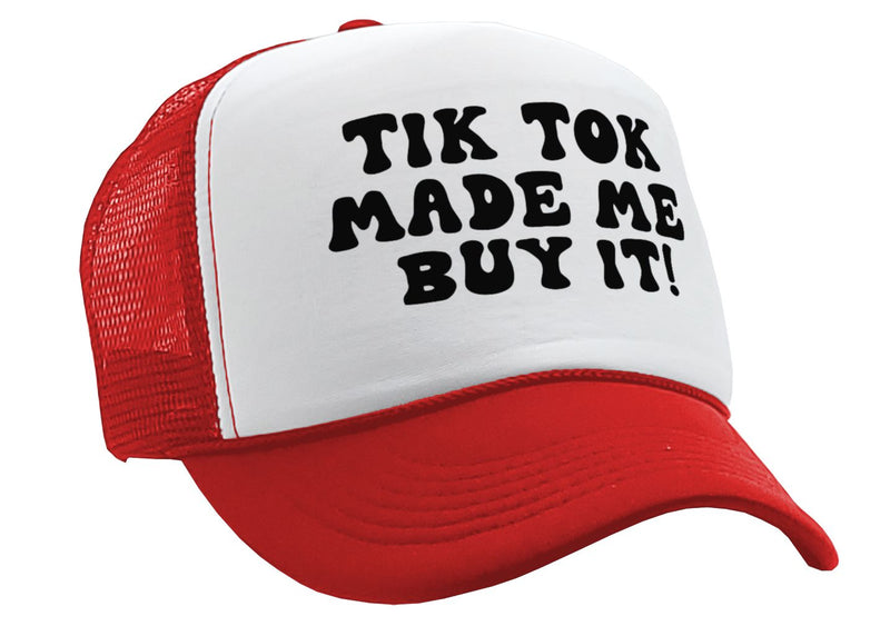 TIK TOK Made Me Buy It - viral video - Vintage Retro Style Trucker Cap Hat - Five Panel Retro Style TRUCKER Cap