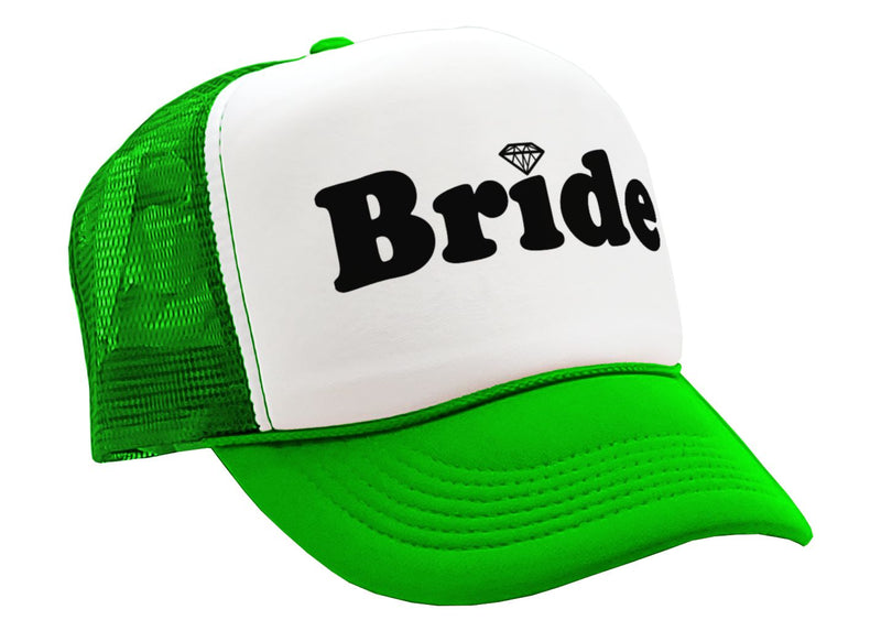 BRIDE - wedding bridesmaid marriage party - Vintage Retro Style Trucker Cap Hat - Five Panel Retro Style TRUCKER Cap