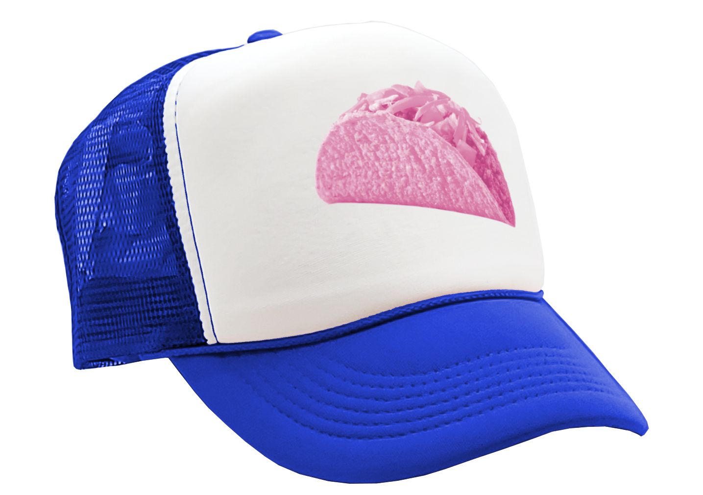 PINK TACO - funny joke gag prank sexy - Vintage Retro Style Trucker Cap Hat - Five Panel Retro Style TRUCKER Cap