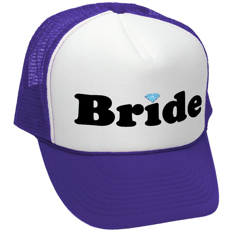BRIDE - wedding bridesmaid marriage party - Vintage Retro Style Trucker Cap Hat - Five Panel Retro Style TRUCKER Cap