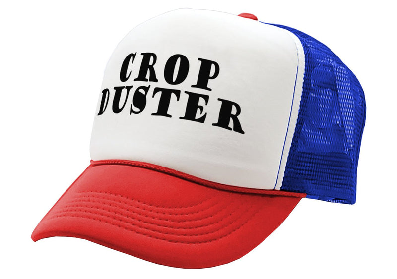 CROP DUSTER - funny fart prank joke - Vintage Retro Style Trucker Cap Hat - Five Panel Retro Style TRUCKER Cap