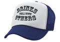 DRINKS WELL WITH OTHERS - alcohol party - Vintage Retro Style Trucker Cap Hat - Five Panel Retro Style TRUCKER Cap