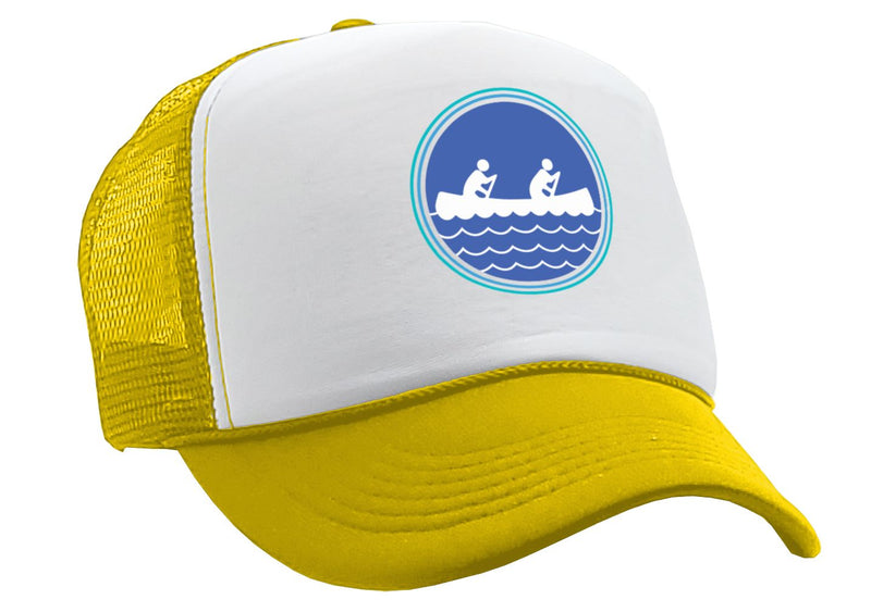 CANOEING - canoe fishing hiking kayak - Vintage Retro Style Trucker Cap Hat - Five Panel Retro Style TRUCKER Cap