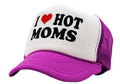 I Heart Hot Moms - Single Sexy Milf Hunter Mom - Vintage Retro Style Trucker Cap Hat - Five Panel Retro Style TRUCKER Cap