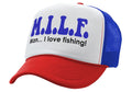 MILF - Man I Love Fishing - Vintage Retro Style Trucker Cap Hat - Five Panel Retro Style TRUCKER Cap