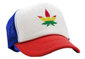 RASTA POT LEAF - Five Panel Retro Style TRUCKER Cap