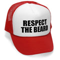 RESPECT THE BEARD - Unisex Adult Trucker Cap Hat - Five Panel Retro Style TRUCKER Cap