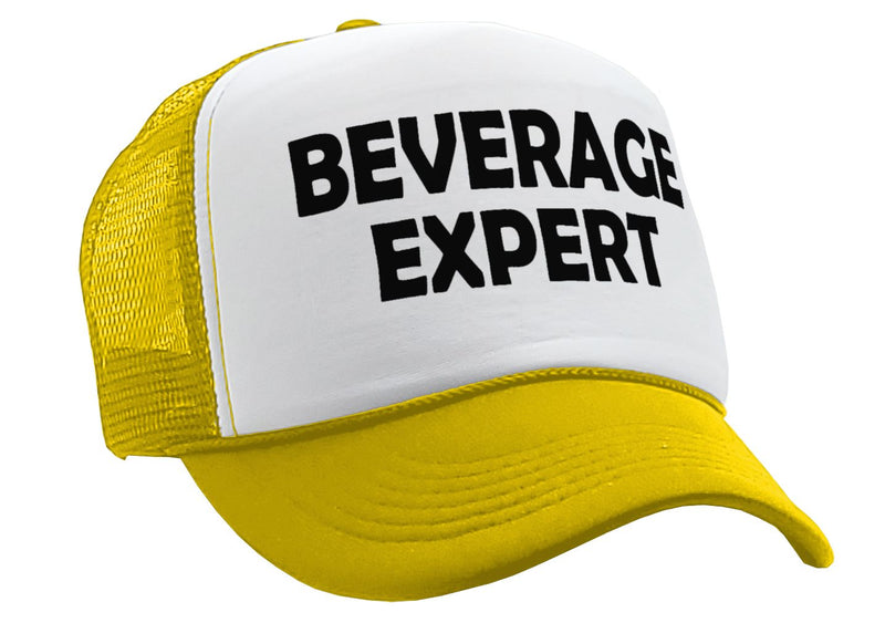 BEVERAGE EXPERT - beer wine liquor party - Vintage Retro Style Trucker Cap Hat - Five Panel Retro Style TRUCKER Cap
