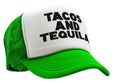 TEQUILAS and TACOS - party time mexican food - Vintage Retro Style Trucker Cap Hat - Five Panel Retro Style TRUCKER Cap