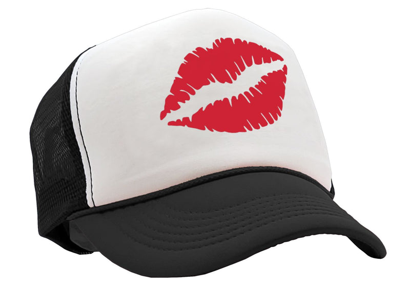 SEXY LIPS - kiss lipstick hot - Vintage Retro Style Trucker Cap Hat - Five Panel Retro Style TRUCKER Cap