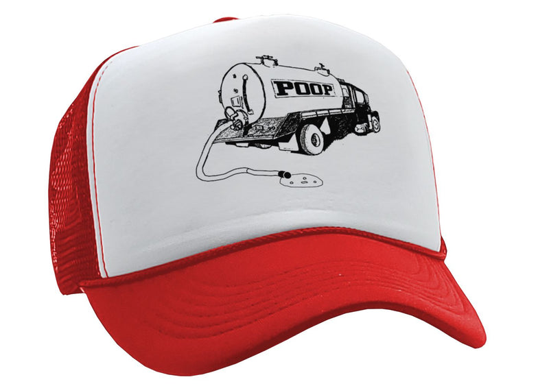 THE POOP TRUCK - gross joke gift - Vintage Retro Style Trucker Cap Hat - Five Panel Retro Style TRUCKER Cap