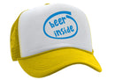 BEER INSIDE - parody college drinking - Vintage Retro Style Trucker Cap Hat