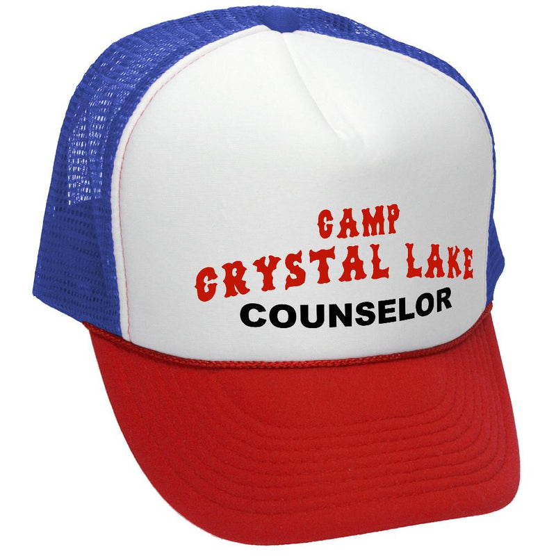 CRYSTAL LAKE COUNSELOR - funny 80s horror movie - Mesh Trucker Hat Cap - Five Panel Retro Style TRUCKER Cap
