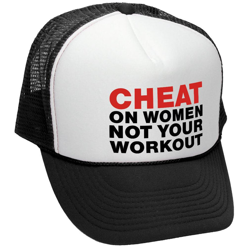 Cheat on Women Trucker Hat - Mesh Cap - Flat Bill Snap Back 5 Panel Hat