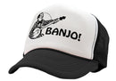 HIPSTER BANJO - deliver music hills - Vintage Retro Style Trucker Cap Hat - Five Panel Retro Style TRUCKER Cap