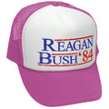 REAGAN BUSH '84 - funny retro vintage style - Unisex Adult Trucker Cap Hat - Five Panel Retro Style TRUCKER Cap