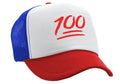 ONE HUNDRED POINTS - Five Panel Retro Style TRUCKER Cap