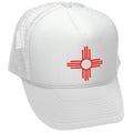 NEW MEXICO FLAG - zia symbol state flag - Adult Trucker Cap Hat - Five Panel Retro Style TRUCKER Cap