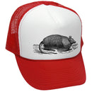 Armadillo Trucker Hat - Mesh Cap - Flat Bill Snap Back 5 Panel Hat