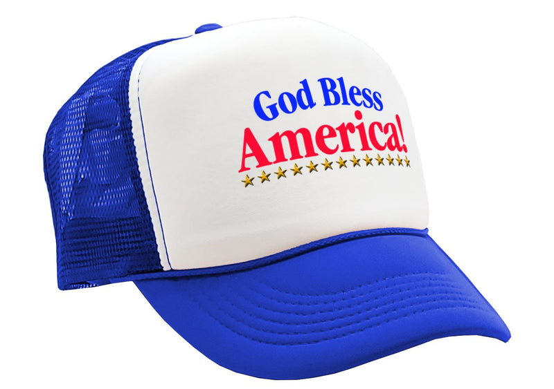 GOD BLESS AMERICA - Five Panel Retro Style TRUCKER Cap