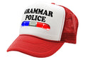 GRAMMAR POLICE - Five Panel Retro Style TRUCKER Cap