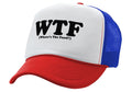 WTF - WHERES The FOOD - Five Panel Retro Style TRUCKER Cap