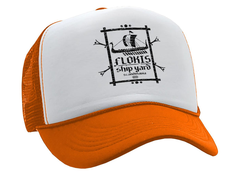 FLOKIS SHIPYARD - viking show norse - Vintage Retro Style Trucker Cap Hat - Five Panel Retro Style TRUCKER Cap