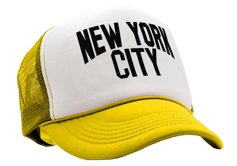 NEW YORK CITY - retro mod lennon meme - Vintage Retro Style Trucker Cap Hat - Five Panel Retro Style TRUCKER Cap