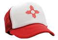 NEW MEXICO FLAG - zia symbol state flag - Adult Trucker Cap Hat - Five Panel Retro Style TRUCKER Cap