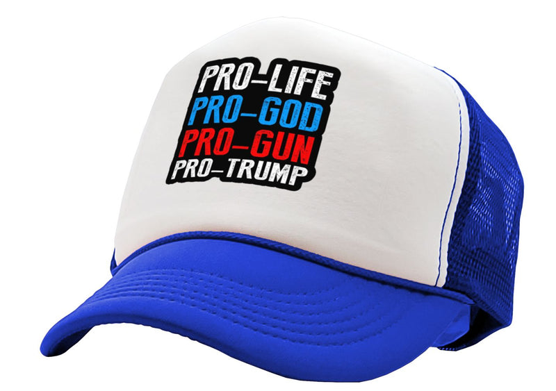 Pro God Life Gun - Vintage Retro Style Trucker Cap Hat - Five Panel Retro Style TRUCKER Cap