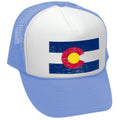 COLORADO FLAG - coloradan mountain state - Adult Trucker Cap Hat - Five Panel Retro Style TRUCKER Cap