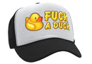 F___ A DUCK - funny dare gift gag rubber ducky - Vintage Retro Style Trucker Cap Hat - Five Panel Retro Style TRUCKER Cap