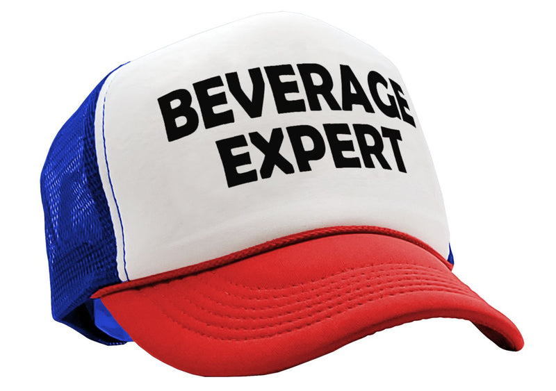 BEVERAGE EXPERT - beer wine liquor party - Vintage Retro Style Trucker Cap Hat - Five Panel Retro Style TRUCKER Cap