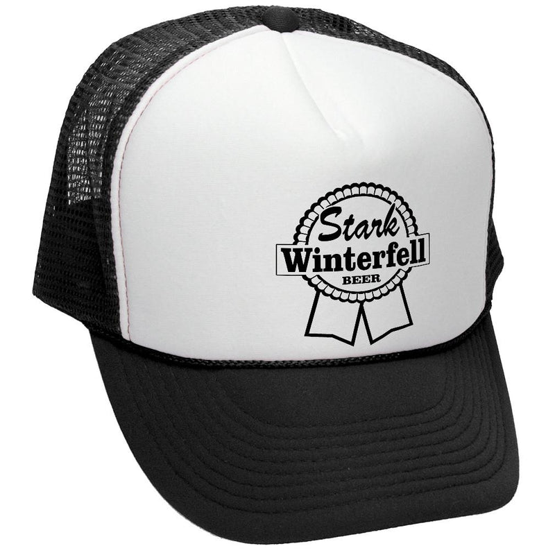 STARK Winterfell Beer - thrones - Retro Vintage Style Baseball Trucker Cap Hat - Five Panel Retro Style TRUCKER Cap