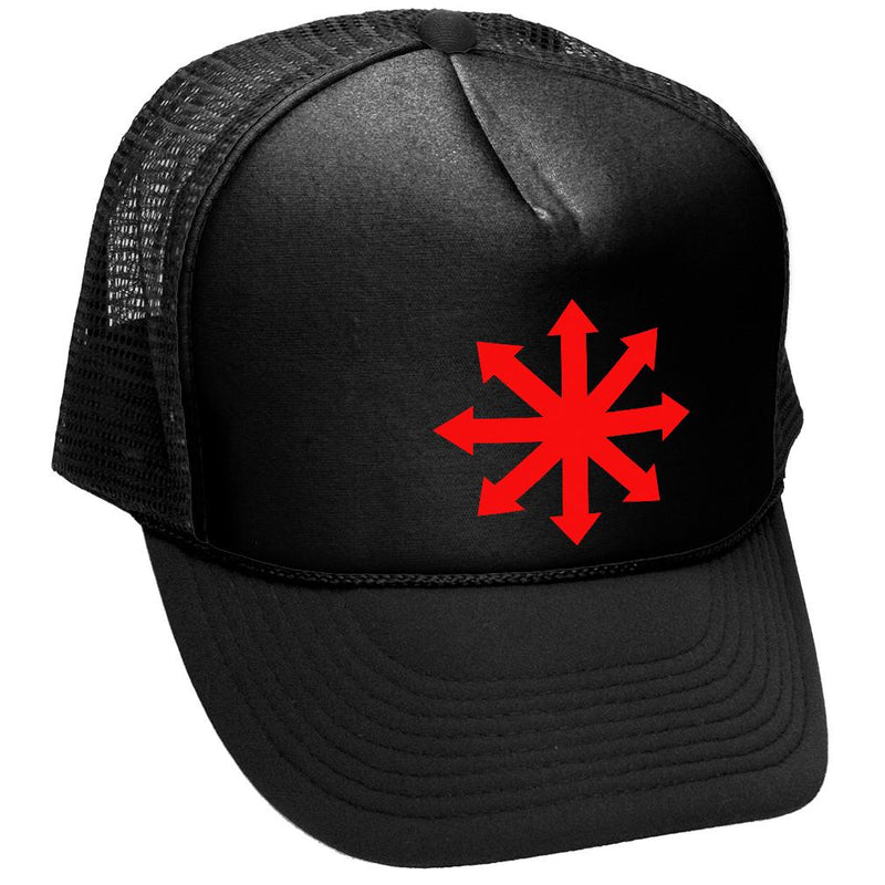 CHAOS - Buddhist 8 fold path Trucker Hat - Mesh Cap - Flat Bill Snap Back 5 Panel Hat