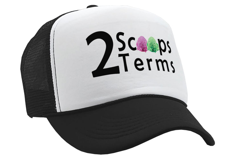 TWO SCOOPS - 2 TERMS - Five Panel Retro Style TRUCKER Cap