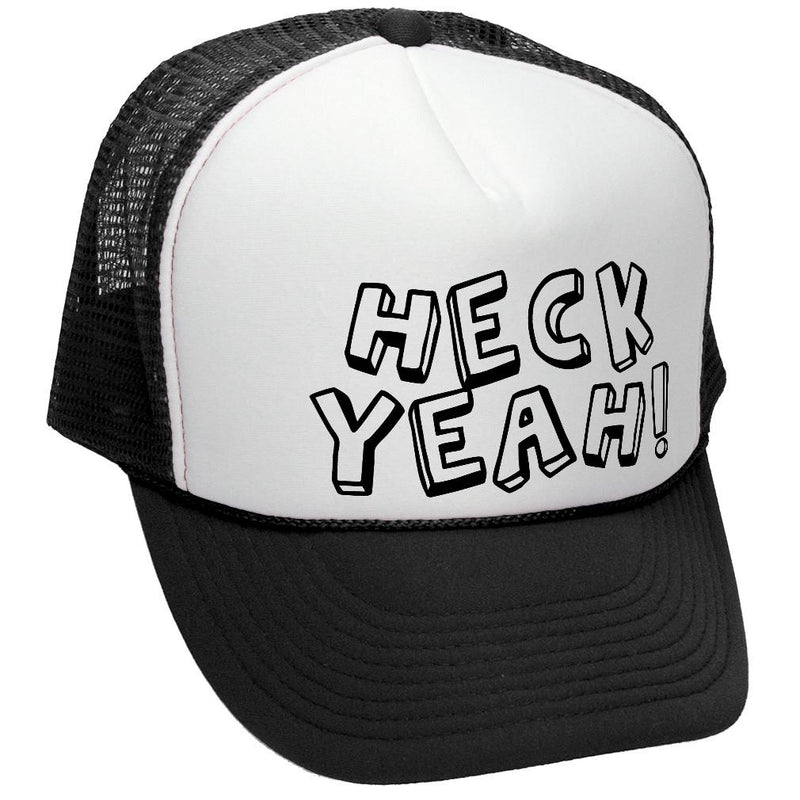 heckyeah Trucker Hat - Mesh Cap - Five Panel Retro Style TRUCKER Cap