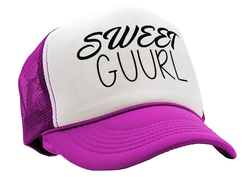 Sweet Guurl - viral video - Vintage Retro Style Trucker Cap Hat - Five Panel Retro Style TRUCKER Cap