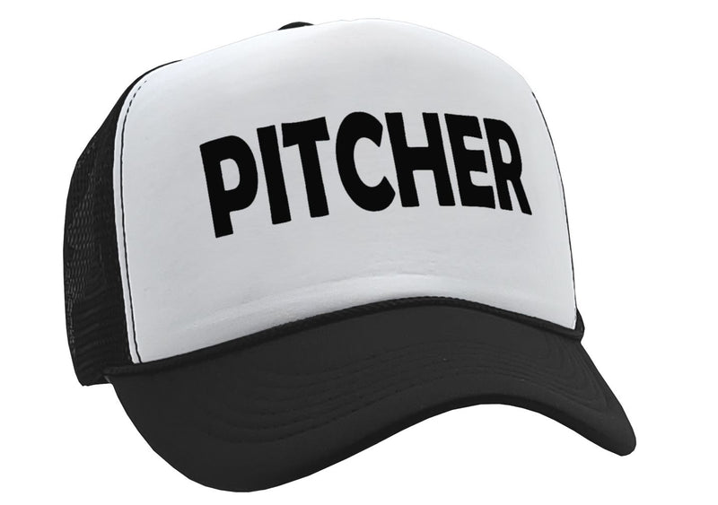PITCHER - catcher lgbtq gay rights pride - Vintage Retro Style Trucker Cap Hat - Five Panel Retro Style TRUCKER Cap