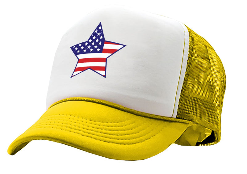 AMERICAN STAR - usa patriot america 4th - Vintage Retro Style Trucker Cap Hat - Five Panel Retro Style TRUCKER Cap