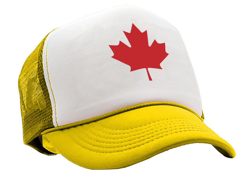 CANADIAN MAPLE LEAF - O Canada patriot pride - Vintage Retro Style Trucker Cap Hat - Five Panel Retro Style TRUCKER Cap