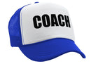 COACH - football baseball basketball sports - Vintage Retro Style Trucker Cap Hat - Five Panel Retro Style TRUCKER Cap