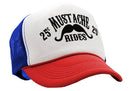 MUSTACHE RIDES - funny sexy joke gag - Vintage Retro Style Trucker Cap Hat - Five Panel Retro Style TRUCKER Cap