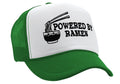 POWERED BY RAMEN - funny college noodles - Vintage Retro Style Trucker Cap Hat - Five Panel Retro Style TRUCKER Cap