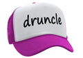 DRUNCLE - drunk uncle fathers day funny gag - Vintage Retro Style Trucker Cap Hat - Five Panel Retro Style TRUCKER Cap