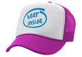 BEER INSIDE - parody college drinking - Vintage Retro Style Trucker Cap Hat