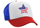 AMERICAN STAR - usa patriot america 4th - Vintage Retro Style Trucker Cap Hat - Five Panel Retro Style TRUCKER Capd