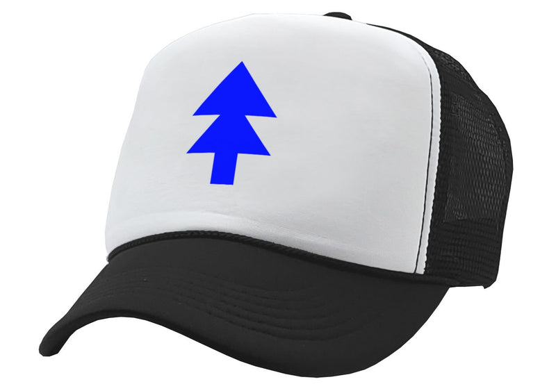 BLUE PINE TREE - Five Panel Retro Style TRUCKER Cap