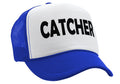 CATCHER - pitcher funny lgbtq gay rights - Vintage Retro Style Trucker Cap Hat - Five Panel Retro Style TRUCKER Cap